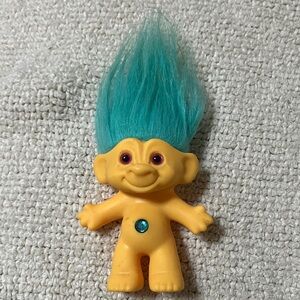 Trolls Doll with Turquoise Hair and Yellow Body